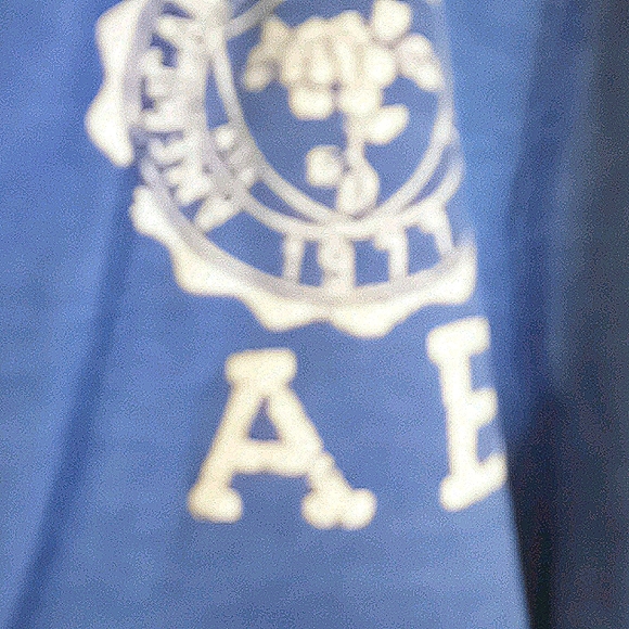 Blue low v-neck hoodie - Picture 2 of 6